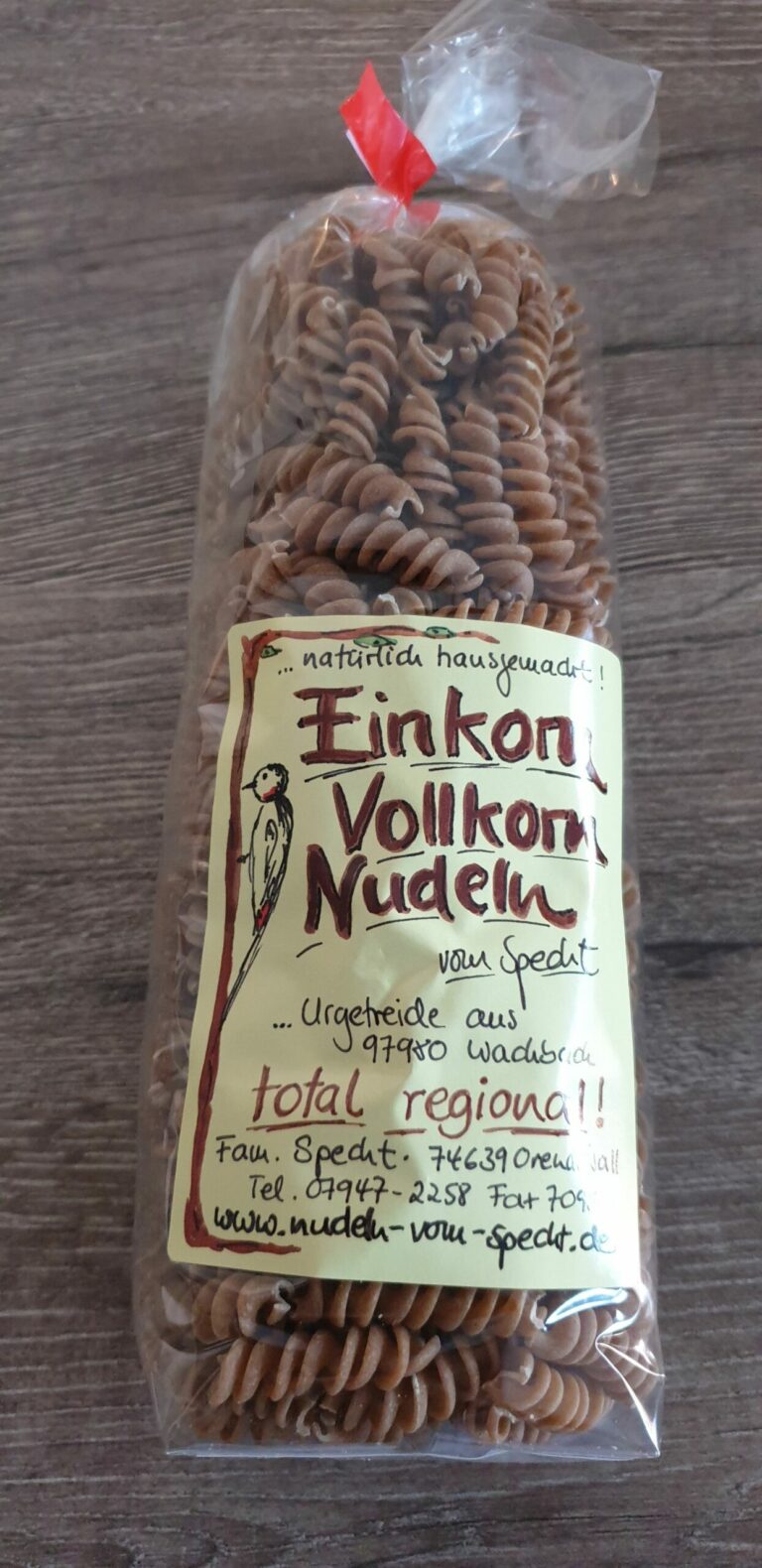 Einkorn Vollkorn Spirelli 250 g - Nudeln vom Specht